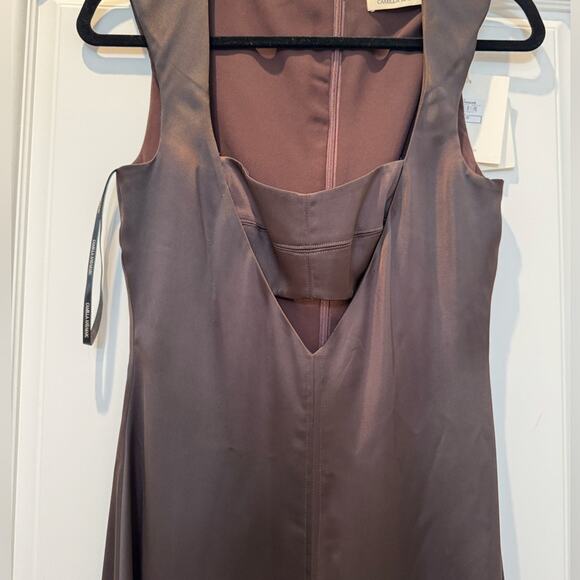 NWT Camilla & Marc sorrell satin midi dress chocolate brown cut out 6 - Picture 4 of 10